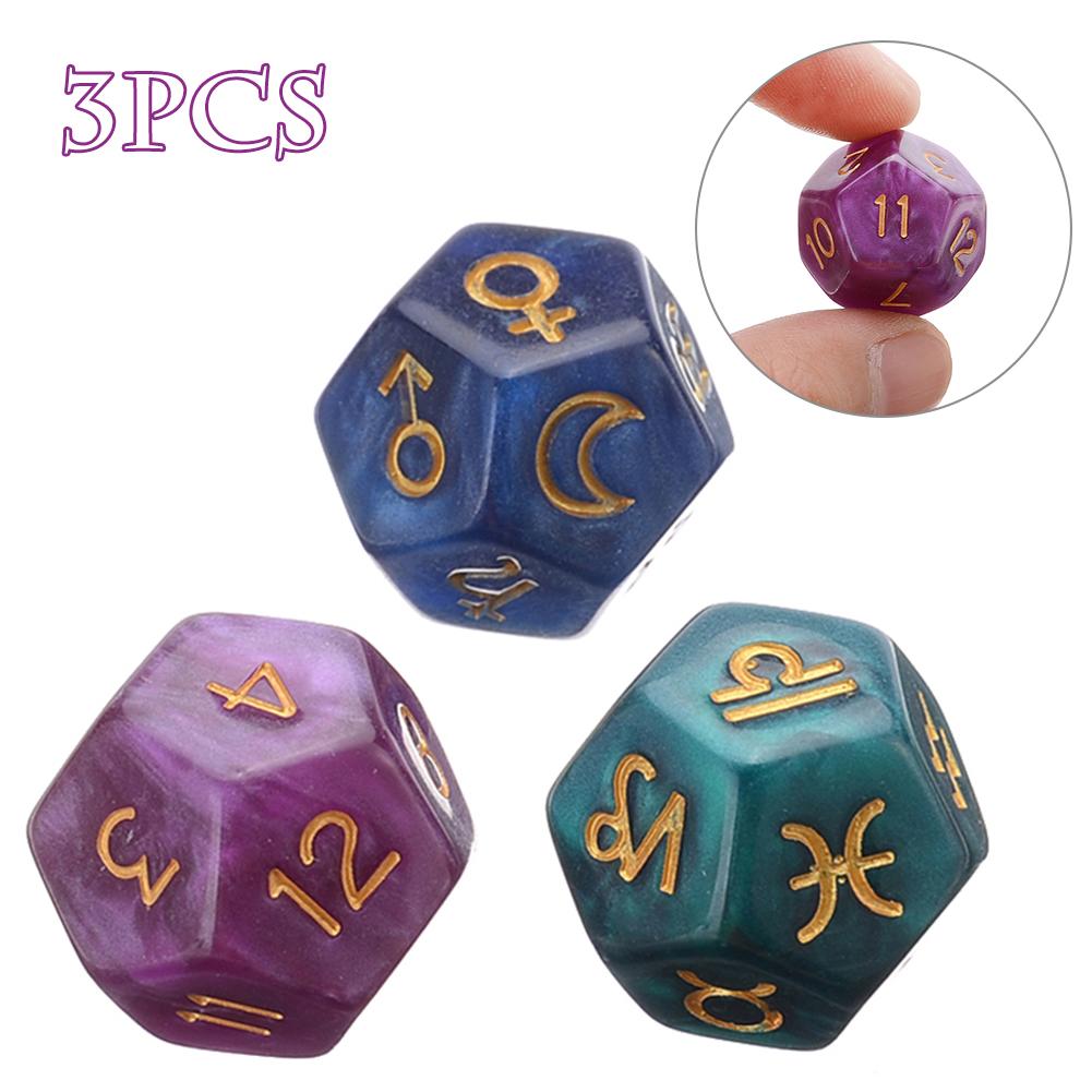 Board Game Template - 3 قطعة 12 الوجهين النرد علم