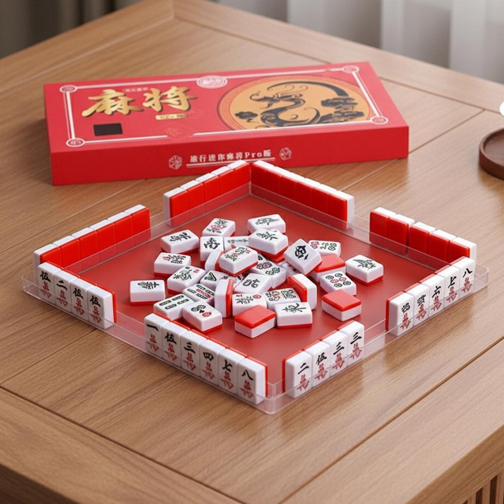 Board Game Mahjong - مجموعة ماهجونغ صغيرة محمولة للسفر مع