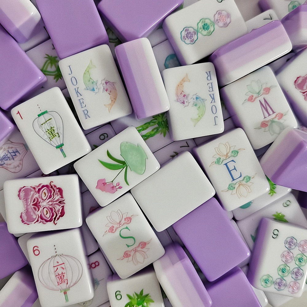 Board Game Mahjong - مجموعة لعبة الماهجونغ الأمريكية المحمولة، OMHJGO