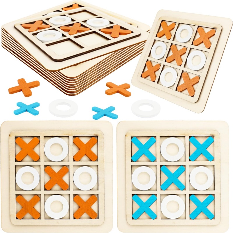 Board Game Template - ألعاب ألغاز خشبية تيك تاك تو،