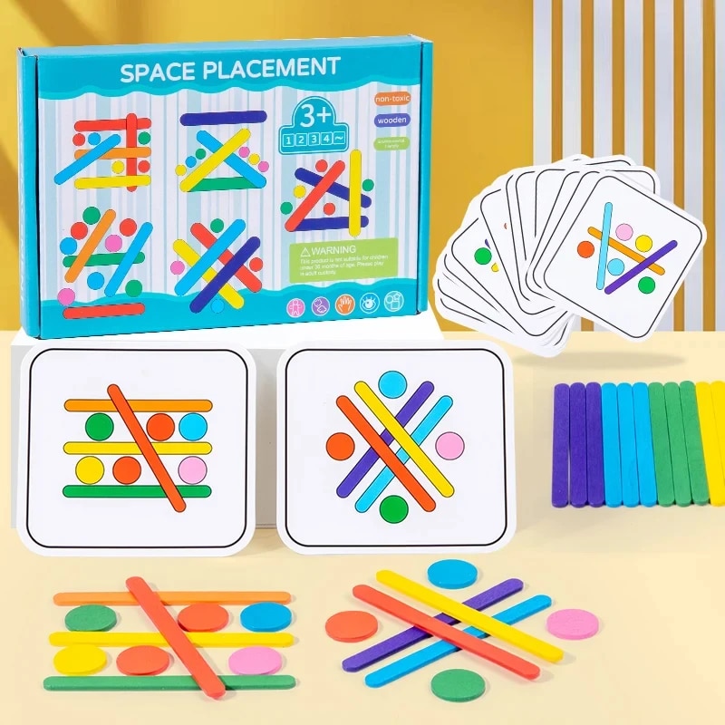 Board Game Simple - أطفال قوس قزح عصا التفكير لغز