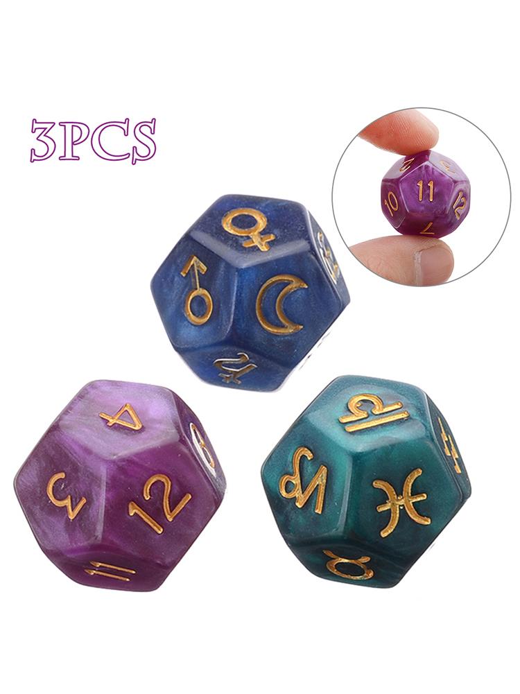 3 قطعة 12 الوجهين النرد علم ال - مراجعة Board Game Template وسعره
