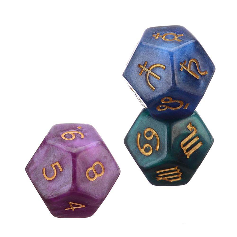 3 قطعة 12 الوجهين النرد علم ال - مراجعة Board Game Template وسعره