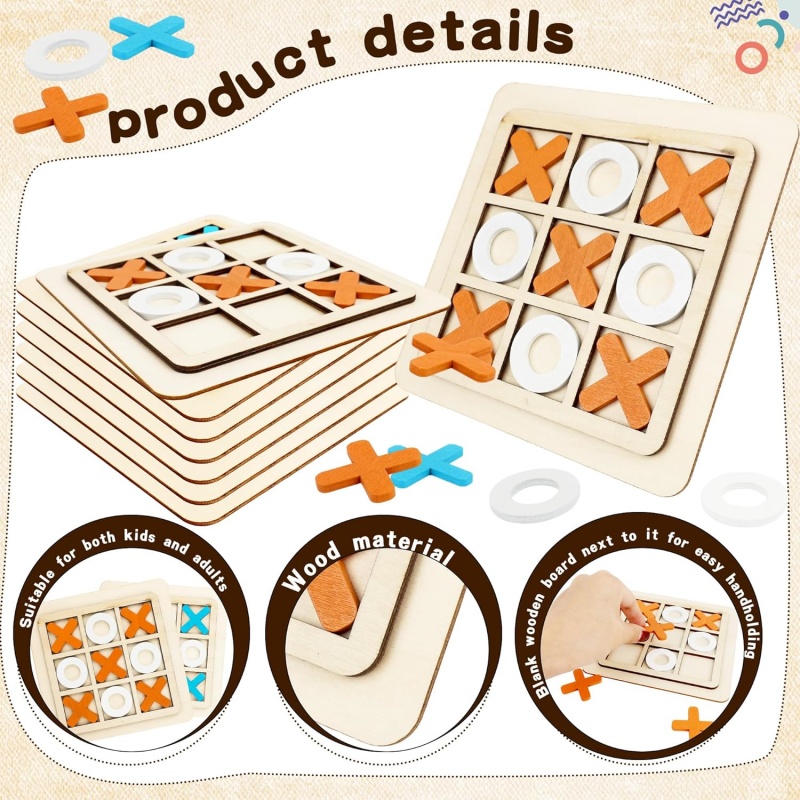 ألعاب ألغاز خشبية تيك تاك تو،  - مراجعة Board Game Template وسعره
