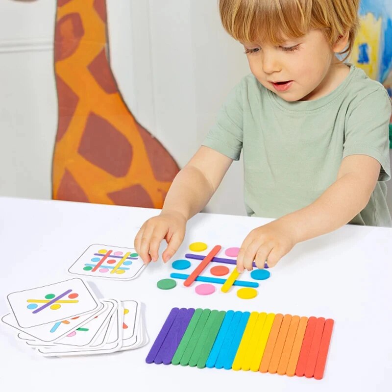 أطفال قوس قزح عصا التفكير لغز  - مراجعة Board Game Simple وسعره